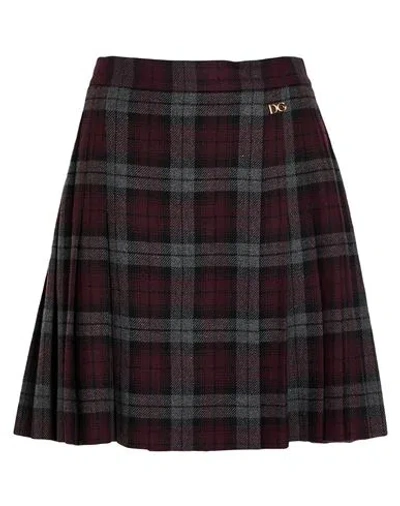Dolce & Gabbana Woman Mini Skirt Plum Size 8 Wool, Cotton, Polyester, Acrylic, Stipa Tenacissima In Purple