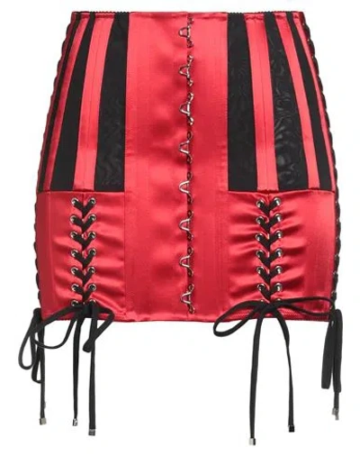Dolce & Gabbana Woman Mini Skirt Red Size 10 Acetate, Polyamide, Elastane