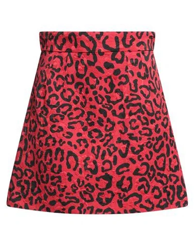 Dolce & Gabbana Woman Mini Skirt Red Size 10 Cotton, Viscose
