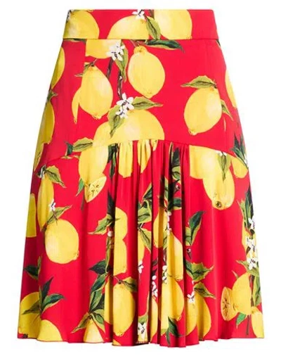 Dolce & Gabbana Woman Mini Skirt Red Size 2 Silk, Elastane