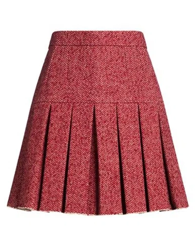 Dolce & Gabbana Woman Mini Skirt Red Size 2 Wool, Acrylic, Polyamide, Polyester, Mohair Wool