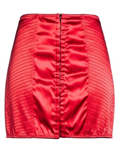 Dolce & Gabbana Woman Mini Skirt Red Size 4 Acetate, Polyamide, Elastane
