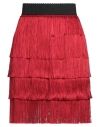 Dolce & Gabbana Woman Mini Skirt Red Size 6 Silk, Elastane, Viscose In Red