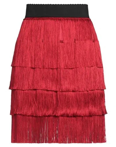 Dolce & Gabbana Woman Mini Skirt Red Size 6 Silk, Elastane, Viscose