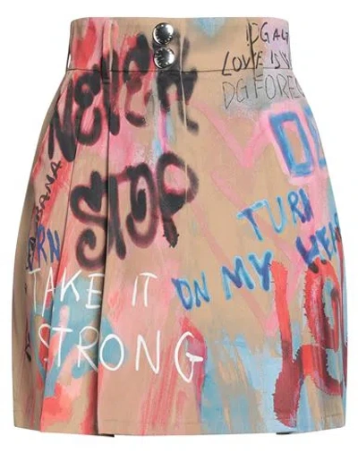 Dolce & Gabbana Woman Mini Skirt Sand Size 10 Polyester, Cotton In Beige