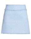 Dolce & Gabbana Woman Mini Skirt Sky Blue Size 2 Virgin Wool, Viscose, Polyamide In Blue