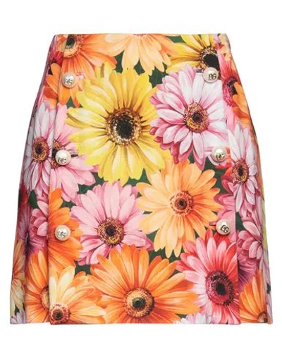 Dolce & Gabbana Woman Mini Skirt Yellow Size 14 Viscose, Elastane