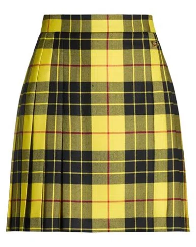Dolce & Gabbana Woman Mini Skirt Yellow Size 8 Wool In Multi