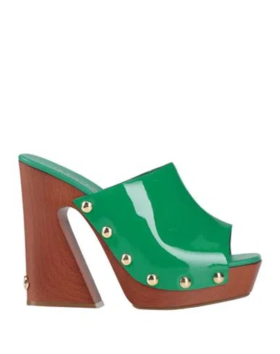 Dolce & Gabbana Woman Mules & Clogs Emerald Green Size 8.5 Calfskin
