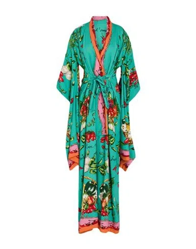 Dolce & Gabbana Woman Overcoat & Trench Coat Emerald Green Size 6 Silk, Elastane