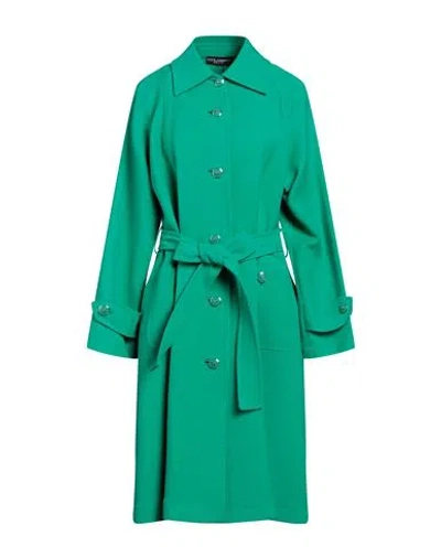 Dolce & Gabbana Woman Overcoat & Trench Coat Green Size 10 Virgin Wool