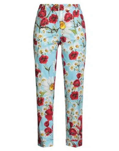 Dolce & Gabbana Woman Pants Azure Size 2 Cotton In Multi