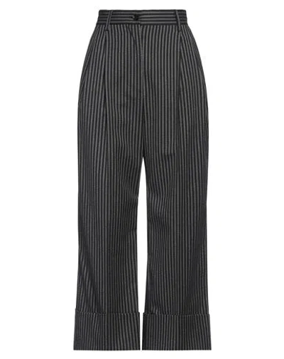 Dolce & Gabbana Woman Pants Black Size 6 Cotton, Virgin Wool, Elastane In Grey
