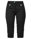 Dolce & Gabbana Black Wool Stripes Cropped Trouser Pants In Black
