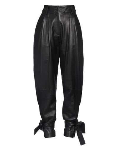 Dolce & Gabbana Woman Pants Black Size 8 Lambskin In Multi
