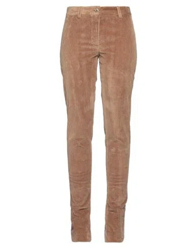 Dolce & Gabbana Woman Pants Camel Size 10 Cotton, Elastane In Brown