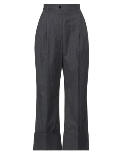Dolce & Gabbana Woman Pants Charcoal Size 10 Cotton, Polyamide, Elastane In Grey