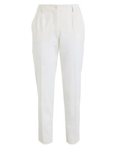 Dolce & Gabbana Woman Pants Cream Size 12 Virgin Wool, Polyamide, Elastane In White