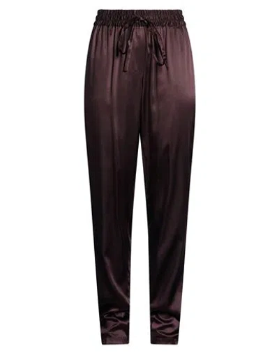 Dolce & Gabbana Woman Pants Dark Purple Size 2 Silk, Elastane