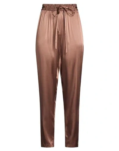 Dolce & Gabbana Woman Pants Light Brown Size 0 Silk, Elastane In Beige