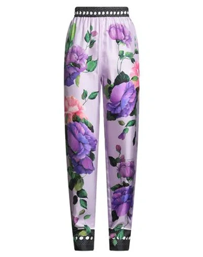 Dolce & Gabbana Woman Pants Lilac Size 8 Silk In Multi
