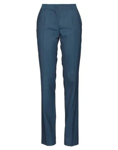 Dolce & Gabbana Woman Pants Navy Size 14 Virgin Wool, Elastane In Navy Blue