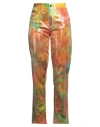 Dolce & Gabbana Woman Pants Orange Size 8 Cotton, Elastane, Polyester In Orange
