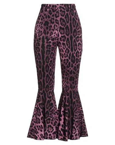 Dolce & Gabbana Woman Pants Plum Size 12 Silk, Elastane In Purple