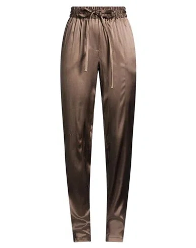 Dolce & Gabbana Woman Pants Taupe Size 2 Silk, Elastane In Grey