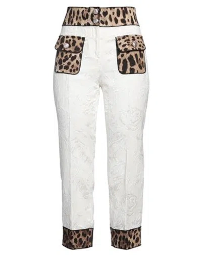 Dolce & Gabbana Woman Pants White Size 4 Cotton, Silk, Viscose, Elastane