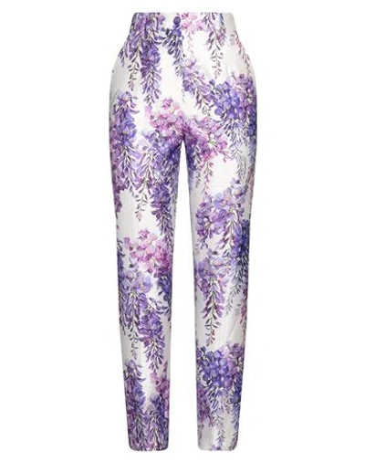 DOLCE & GABBANA DOLCE & GABBANA WOMAN PANTS WHITE SIZE 4 SILK, VISCOSE