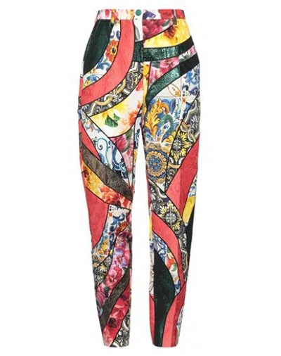 Dolce & Gabbana Woman Pants White Size 8 Cotton, Synthetic Fibers, Metallic Polyester, Silk, Elastan