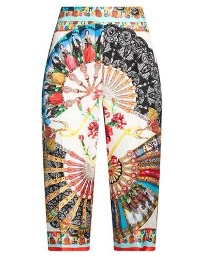 Dolce & Gabbana Woman Pants White Size 8 Silk In Multi