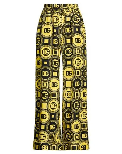 Dolce & Gabbana Woman Pants Yellow Size 0 Silk In Multi