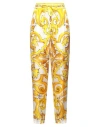Dolce & Gabbana Silk Twill Pants In Yellow
