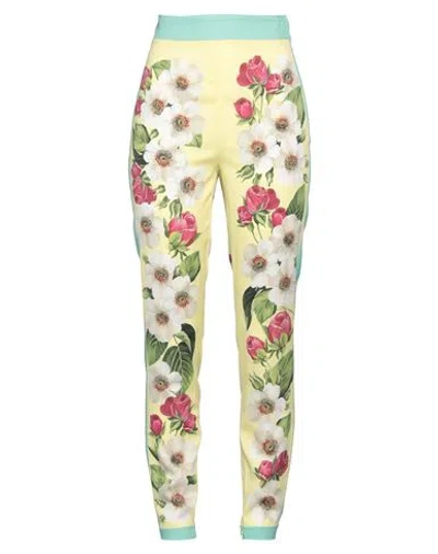 Dolce & Gabbana Woman Pants Yellow Size 8 Silk, Elastane