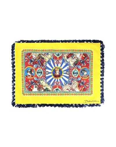 Dolce & Gabbana Woman Placemat And Runner Blue Size - Cotton In Multi