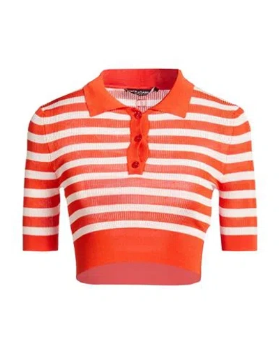 Dolce & Gabbana Woman Polo Shirt Orange Size 2 Viscose