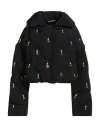 Dolce & Gabbana Black Embellished Quilted Shell Bomber Jacket In Black