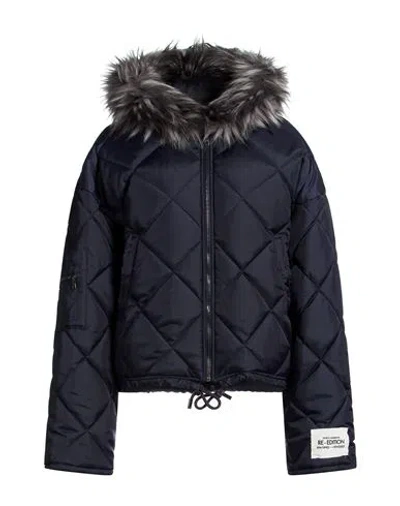 DOLCE & GABBANA DOLCE & GABBANA WOMAN PUFFER NAVY SIZE 8 POLYAMIDE, MODACRYLIC, ACRYLIC, POLYESTER
