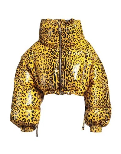 Dolce & Gabbana Woman Puffer Yellow Size L Polyurethane, Polyamide