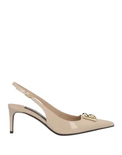 Dolce & Gabbana Woman Pumps Beige Size 6 Leather In Beige