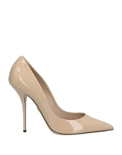 Dolce & Gabbana Woman Pumps Beige Size 8 Soft Leather In Beige