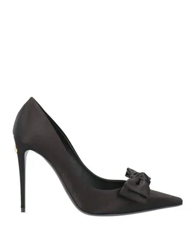 Dolce & Gabbana Woman Pumps Black Size 4 Viscose, Silk, Goat Skin