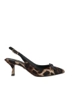 Dolce & Gabbana Woman Pumps Black Size 6.5 Leather, Textile Fibers In Black