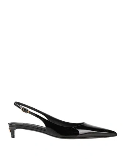 DOLCE & GABBANA DOLCE & GABBANA WOMAN PUMPS BLACK SIZE 6 LEATHER
