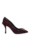 Dolce & Gabbana Woman Pumps Black Size 7.5 Cotton, Acrylic, Lambskin, Polyester, Mohair Wool In Black