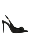 Dolce & Gabbana Mun 105 Satin Slingback Pumps With Bow In Black