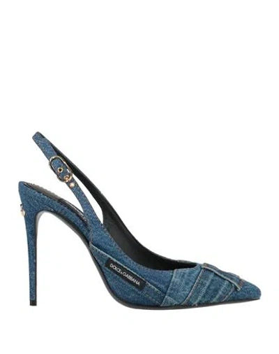 Dolce & Gabbana Woman Pumps Blue Size 7 Textile Fibers
