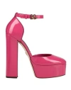 Dolce & Gabbana Polished Calfskin Platforms In Pink